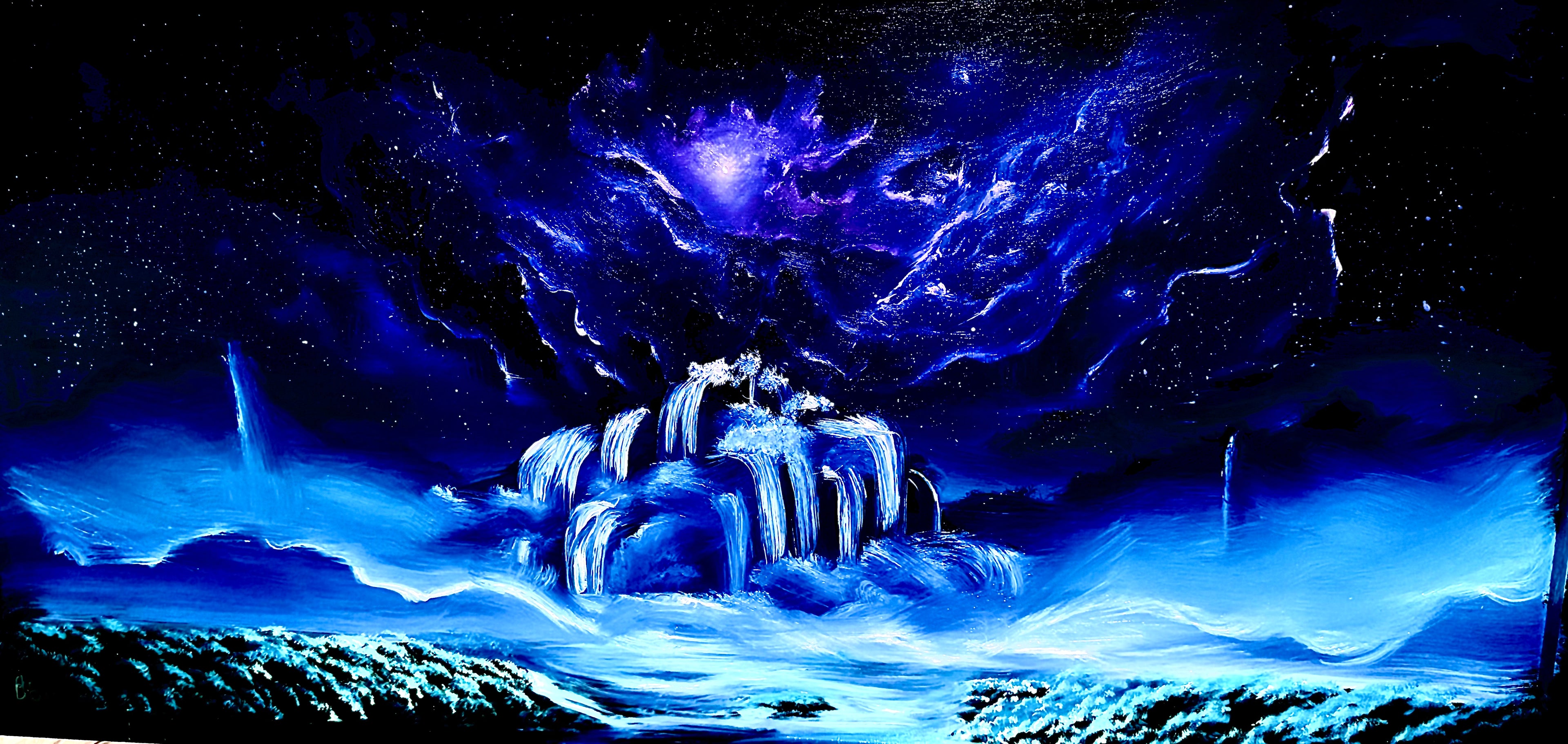 “Violet Rush” 24 x 48 inches - Third Eye Chakra Painting