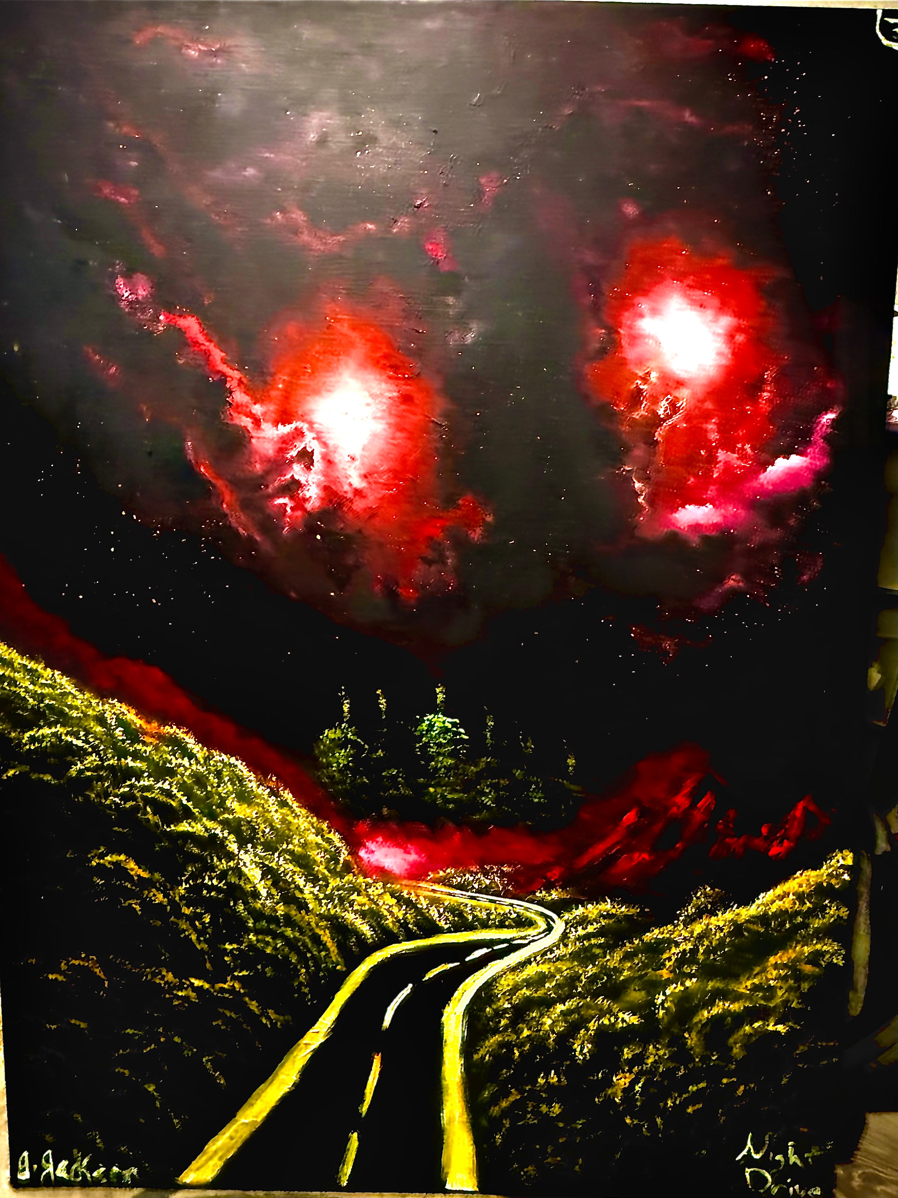 “Night Drive” 24 x 36 Inches - Root Chakra Painting